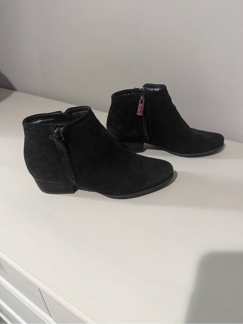 Blondo Black Suede Waterproof Zip Ankle Boots Booties Size 8.5